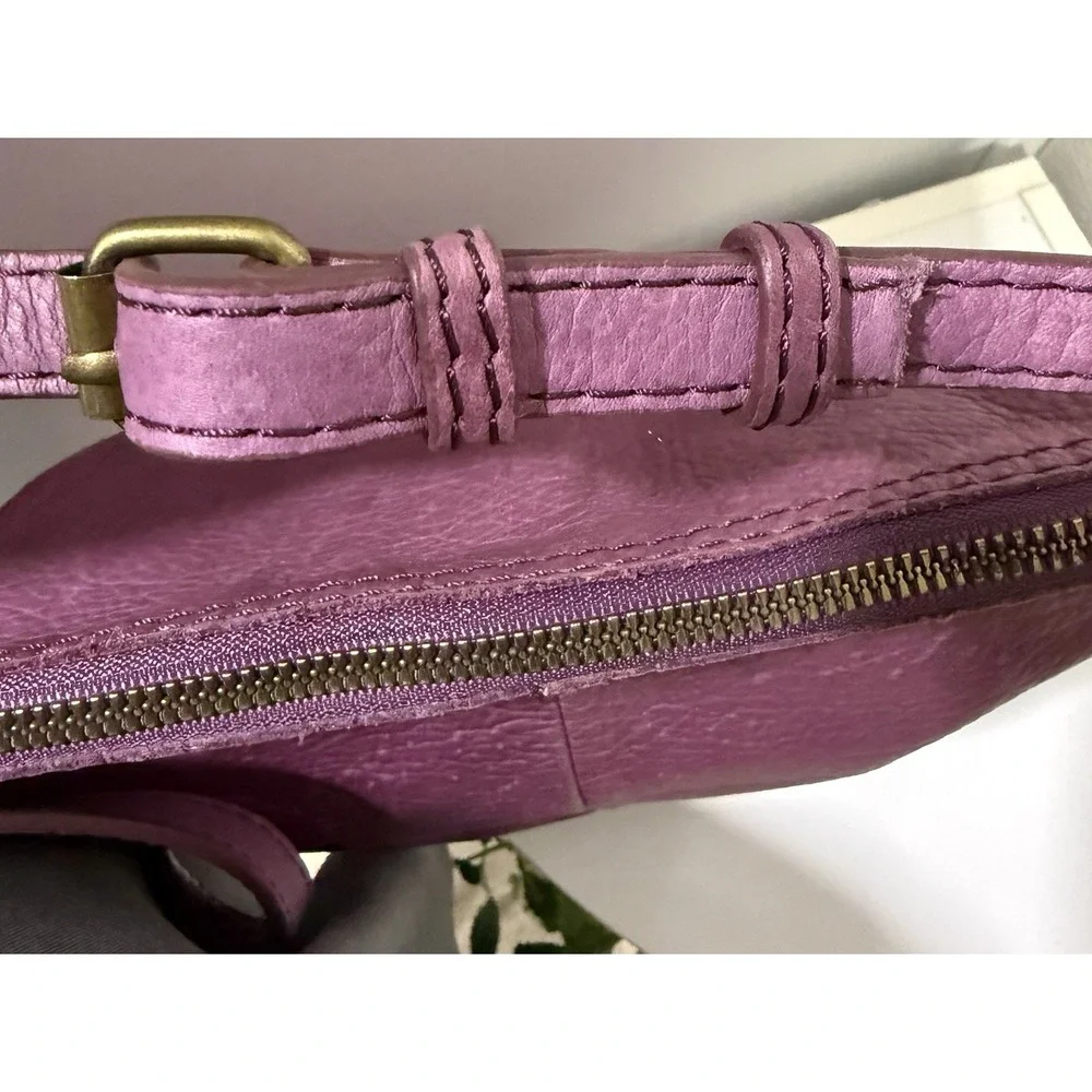American Leather Co Plum Satchel Shoulder Bag Handbag Purse Purple